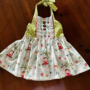 Lilian Rae Designs Colorful Kids' Halter Dress with Fun Print, size 7/8